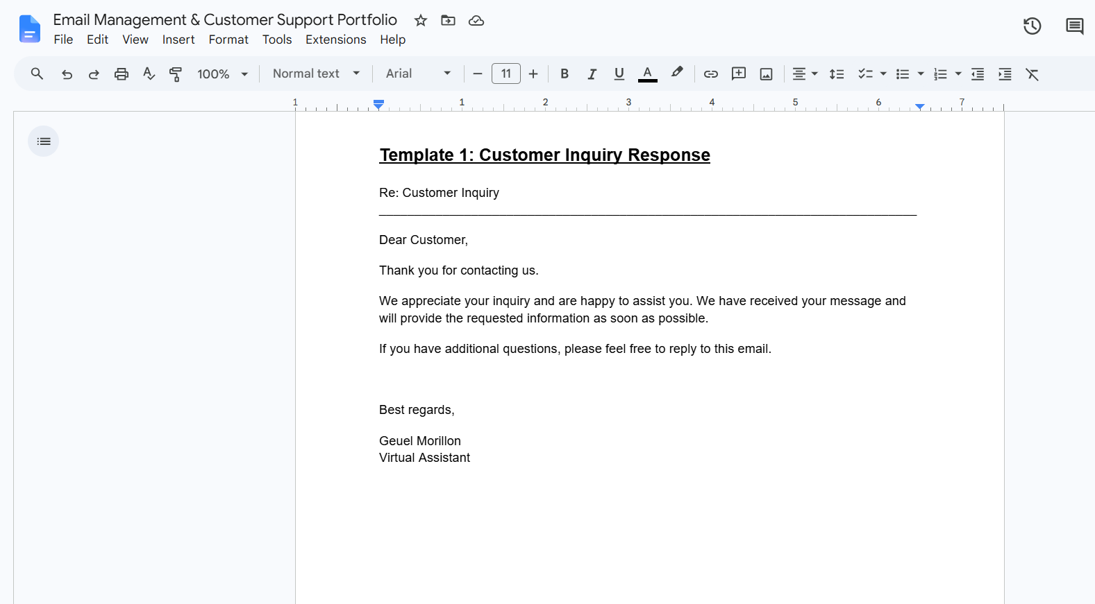 Email Management Portfolio